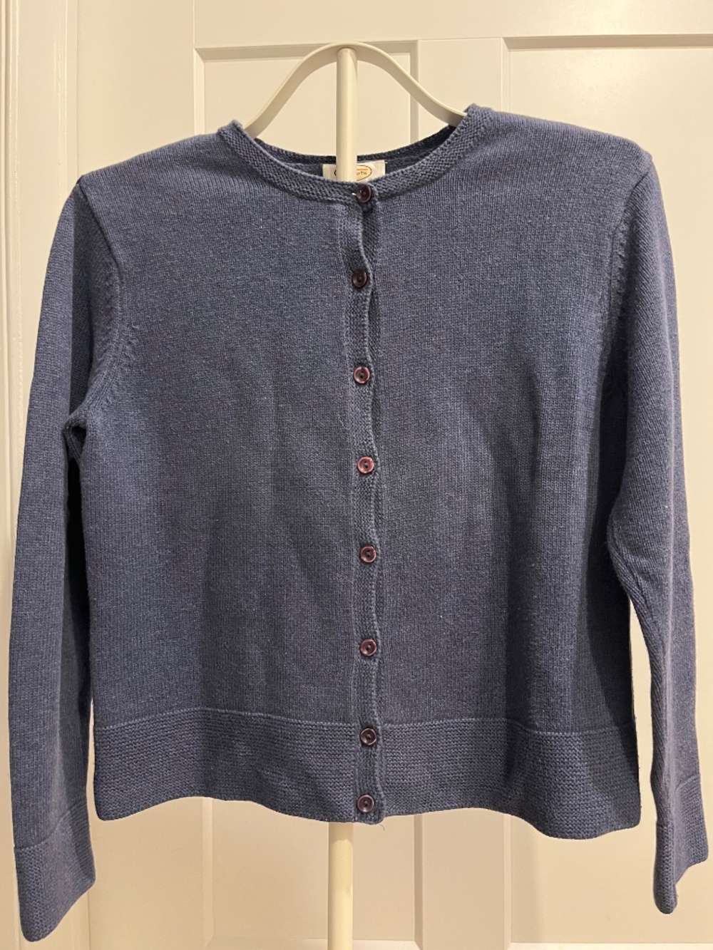 Talbots Petite Medium Blue 100% Cotton Cardigan Sweater